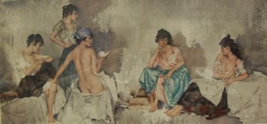 AFTER SIR WILLIAM RUSSELL FLINT "Bathers", colour print,limited edition no'd 376/850,