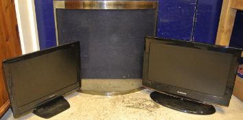 A Toshiba flat screen television, together with a Suamsung television,