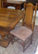 A Gateway Antiques oak refectory style dining table,