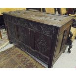 An 18th Century oak coffer of large proportions,