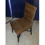 A set of six 20th Century wicker seated and backed bamboo framed chairs