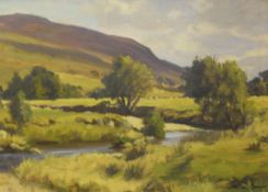 JULIAN BARROW "Strathsdale Rosshire", oil on canvas,
