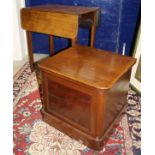 A collection of furniture comprising a mahogany drop-leaf table, a 19th Century fruitwood commode,