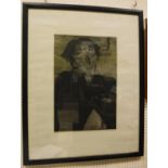 RESCHEAU "Man seated", a portrait study chromolithograph, limited edition no'd 2/10,