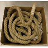 A box of assorted heavy duty rope