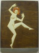 LOUIS DÉZART "Naked dancers", a pair of studies, oil relief on panel,