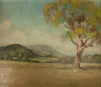 ERNEST SALTER "Australian Landscape", oil on board, signed lower left,