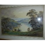 F WALTERS "The Dart from Sharpham", watercolour study, signed lower right,