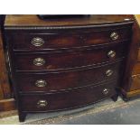 A Victorian mahogany bow front chest of drawers,