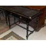 A late Victorian ebonised side table in the manner of E Godwin,