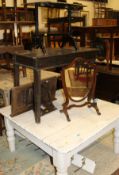 A 19th Century oak rectangular side table on square section tapering legs,