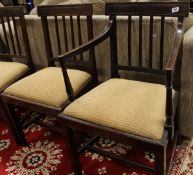 A set of eight 19th Century mahogany bar back dining chairs with reeded decoration,