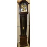 A modern mahogany cased long case clock of small proportions,