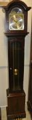 A modern mahogany cased long case clock of small proportions,
