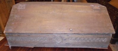 An oak bible box in the 17th Century manner,