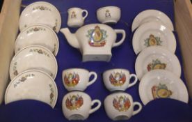 A Royal Cauldron Corona commemorative dolls tea set for the Coronation of Queen Elizabeth II 1953