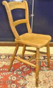 Four elm and beech bar back chairs,