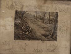 AFTER FRANK PATON "Out of the hunt", black and white etching, signed in pencil lower left,