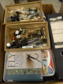 A large collection of fly tying materials,