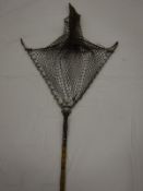 A Farlow bamboo handled collapsible trout landing net