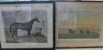 AFTER JOHN KING "On The Gallops", colour print, signed in pencil lower right,
