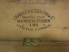 A Charles Farlow & Co pine travelling rod box