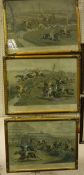 AFTER CHARLES HUNT "Liverpool Grand Steeplechase 1839", plates I, II and III, " Stonewall,