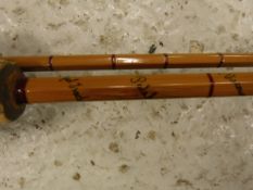 A Hardy "Palakona The Viscount Grey" two piece split cane fly rod,