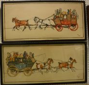AFTER CECIL ALDIN "London to Plymouth coach", coaching print,
