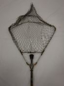 A Hardy's "Combined" landing net and wading staff with wooden shaft,