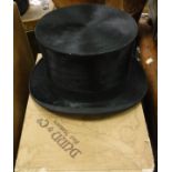 A black silk side saddle hat, bears inscription to the interior "R Stonehouse & Co,