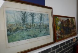 AFTER GORDON KING "The Garth and South Berks Hunt near Beech Hill 1983", colour print,