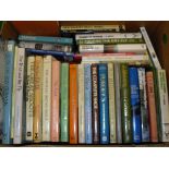 Two boxes of books to include Richard Beaumont, "Purdey's, The Guns and the Family",