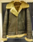 A leather and sheepskin flying jacket
