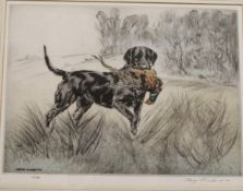 AFTER HENRY WILKINSON "Gun dogs in a field", engraving, signed in pencil lower right,