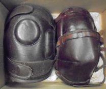 Two pairs of leather Polo knee pad protectors