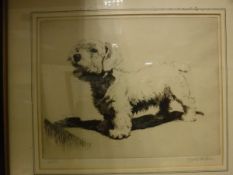 AFTER CECIL ALDIN (1870-1935) "A portrait of a Sealyham", black and white etching,
