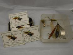 An AL & W (Allcock, Laight & Westwood) of Toronto fish shaped nickel fishing lure,