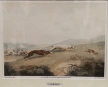 AFTER RICHARD JAMES "Coursing", coloured engraving by Charles Turner,
