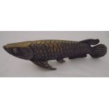 A modern bronze model of a carp
