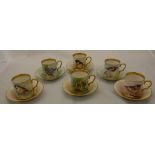 A set of six Caverswall Fine Bone China coffee cans or cabinet cups,