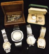 A bag containing a Citizens gents wrist watch, a Favre-Leuba wrist watch,
