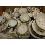 A box containing a large quantity of various Japanese eggshell china tea wares
