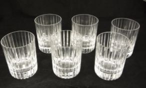A set of six Baccarat "Harmonie" design cut glass whisky tumblers CONDITION REPORTS