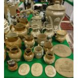 A collection of 19th and 20th Century stoneware pottery to include two Barker Pottery of