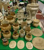 A collection of 19th and 20th Century stoneware pottery to include two Barker Pottery of