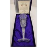 A Royal Doulton Finest crystal cut glass goblet inscribed "To celebrate the millennium year 2000"