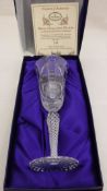 A Royal Doulton Finest crystal cut glass goblet inscribed "To celebrate the millennium year 2000"