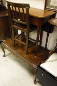 A 19th Century mahogany single drop-leaf table on turned tapering legs to pad feet and an East