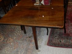 A 19th century mahogany drop-leaf dining table, together with three pairs of Victorian/Edwardian
